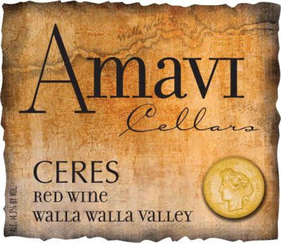 Amavi Ceres Red 2013 Front Label