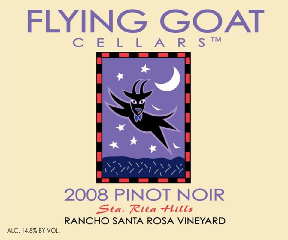 Flying Goat Cellars Rancho Santa Rosa Vineyard Pinot Noir 2008 Front Label