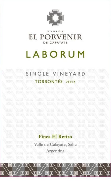 El Porvenir de Cafayate Laborum Single Vineyard Finca El Retiro Torrontes 2012 Front Label