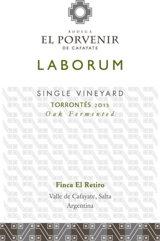El Porvenir de Cafayate Laborum Single Vineyard Oak Fermented Torrontes 2013 Front Label