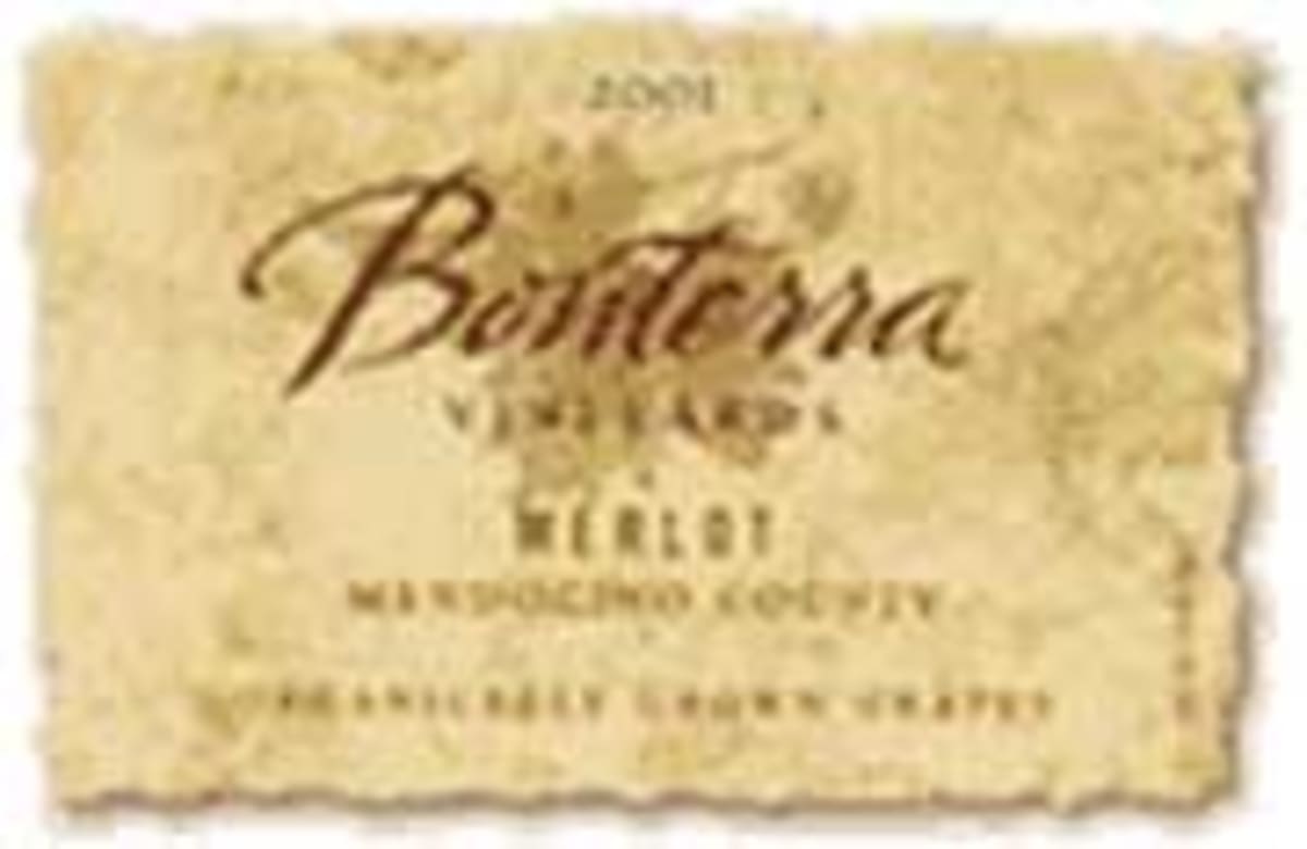 Bonterra Organically Grown Merlot 2001 Front Label