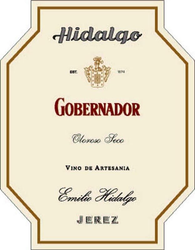 Emilio Hidalgo Gobernador Oloroso Seco Sherry Front Label