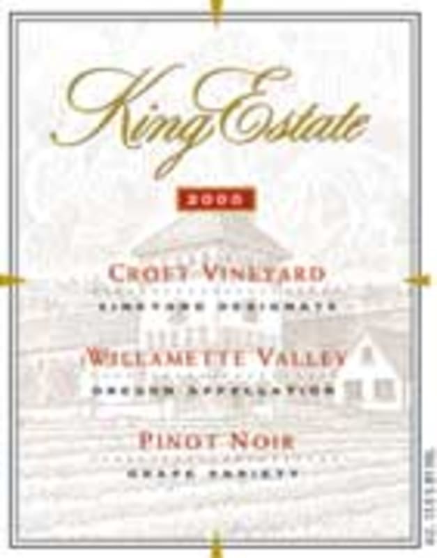 King Estate Croft Vineyard Pinot Noir 2000 Front Label