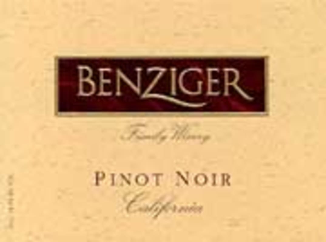 Benziger Pinot Noir 2001 Front Label