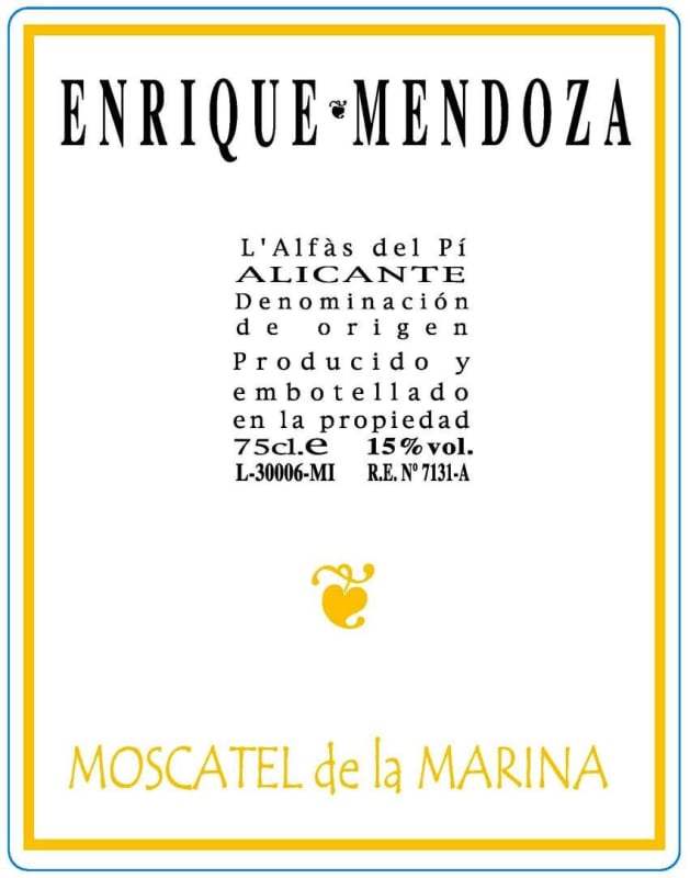 Enrique Mendoza Alicante Moscatel de Mendoza 2007 Front Label