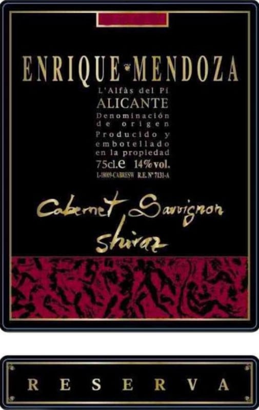 Enrique Mendoza Reserva Cabernet Sauvignon Shiraz 2010 Front Label