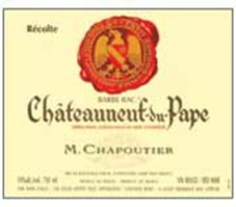 M. Chapoutier Chateauneuf-du-Pape Barbe Rac 2001 Front Label