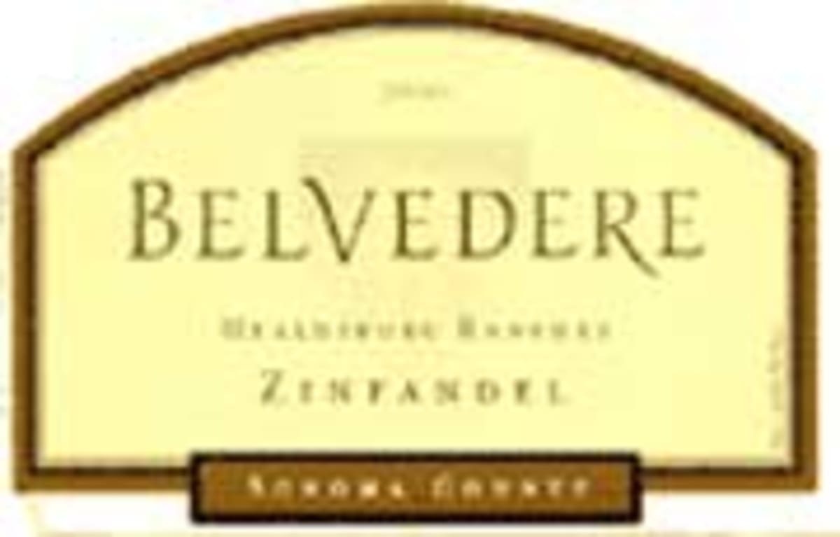 Belvedere Healdsburg Ranches Zinfandel 2000 Front Label