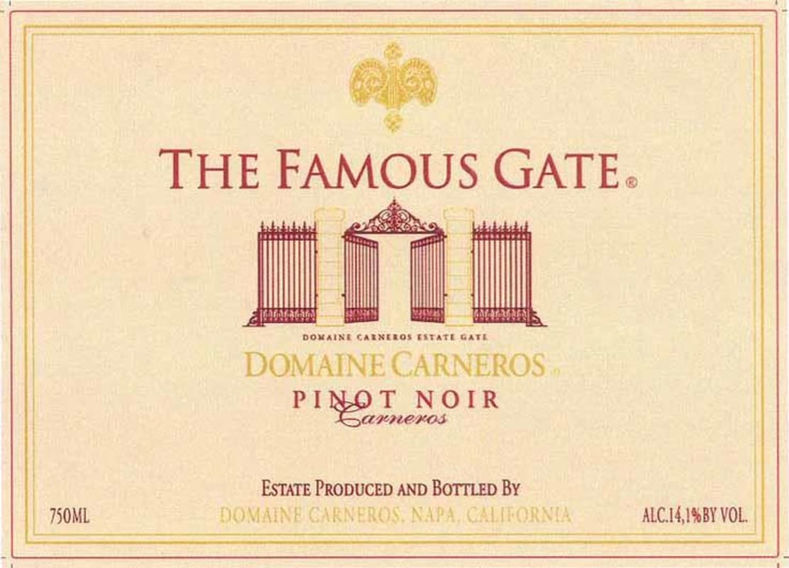 Domaine Carneros The Famous Gate Pinot Noir 2009 Front Label