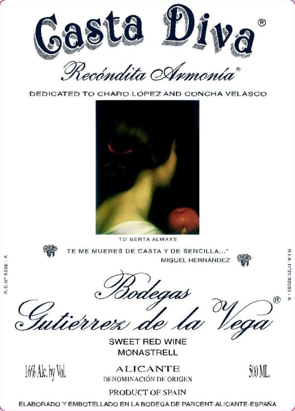 Gutierrez de la Vega Casta Diva Recondita Armonia 2009 Front Label