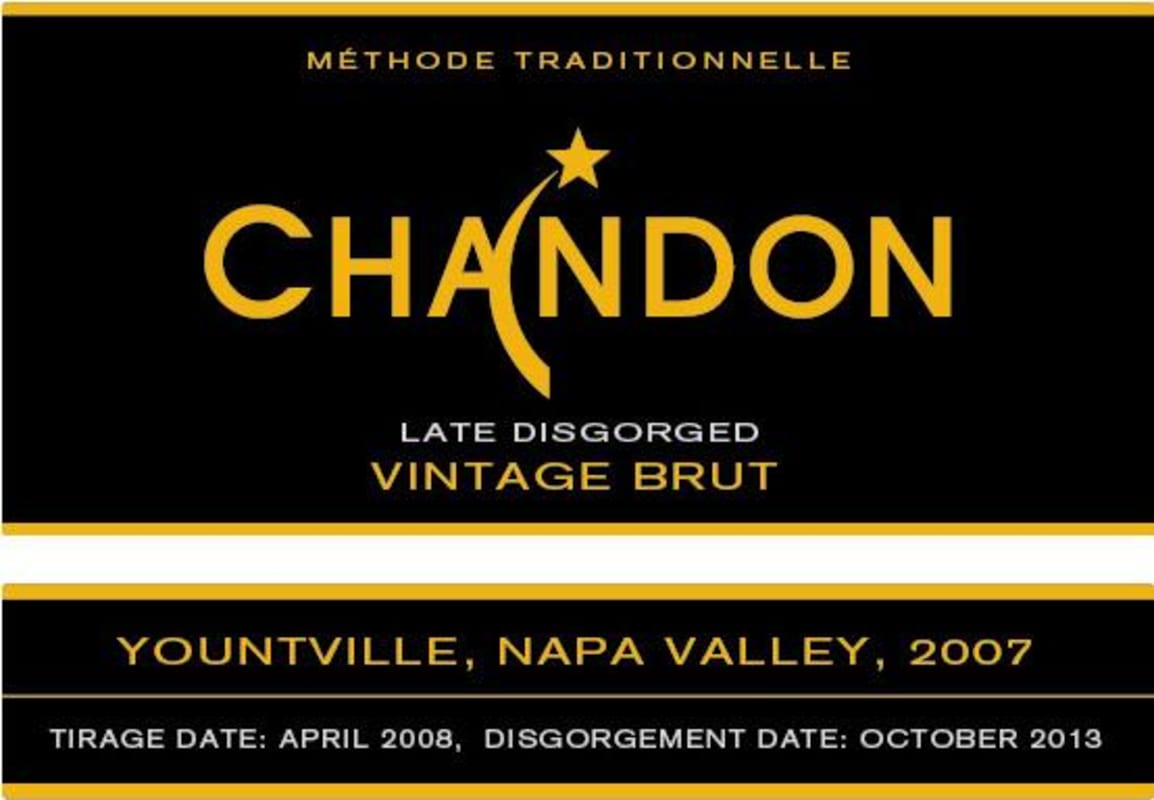 Chandon Late Disgorged Brut 2007 Front Label