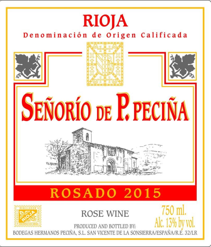 Hermanos Pecina Rosado 2015 Front Label