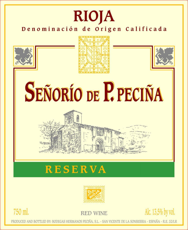 Hermanos Pecina Reserva 2005 Front Label