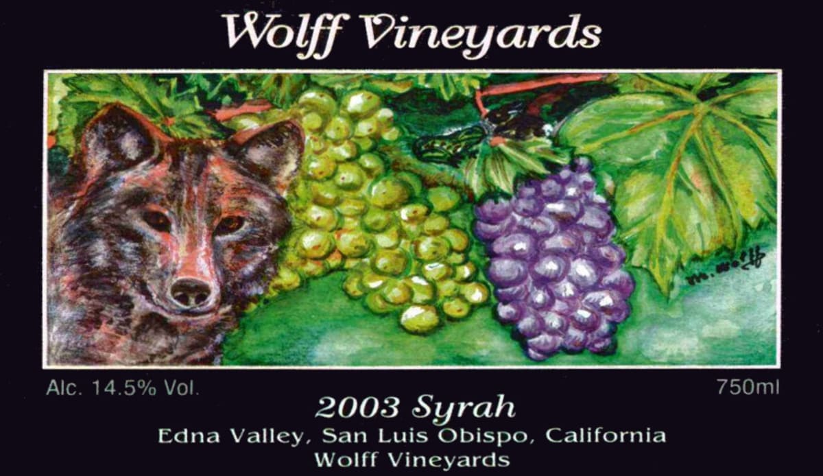 Wolff Vineyards Syrah 2003 Front Label