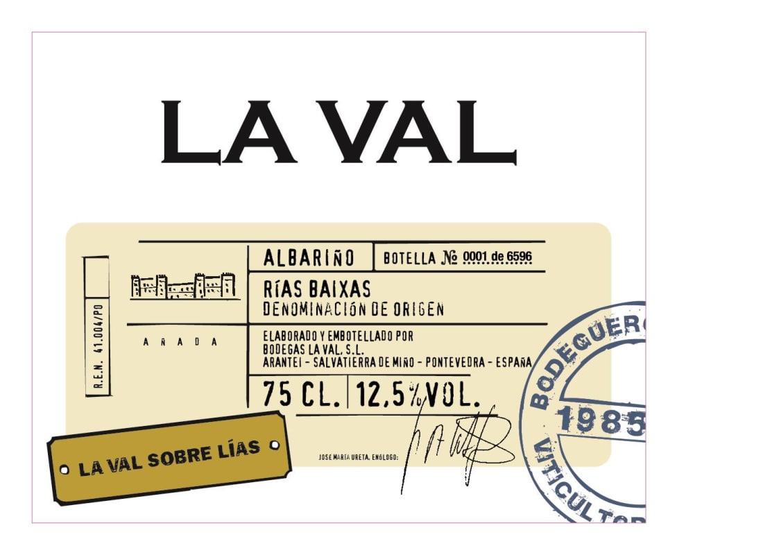 La Val Sobre Lias Crianza Albarino 2010 Front Label
