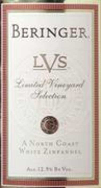 Beringer LVS White Zinfandel 1998 Front Label