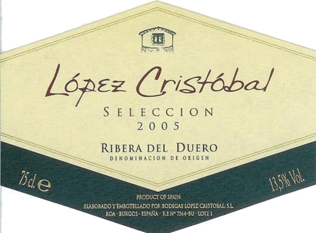 Lopez Cristobal Seleccion Ribera del Duero 2005 Front Label