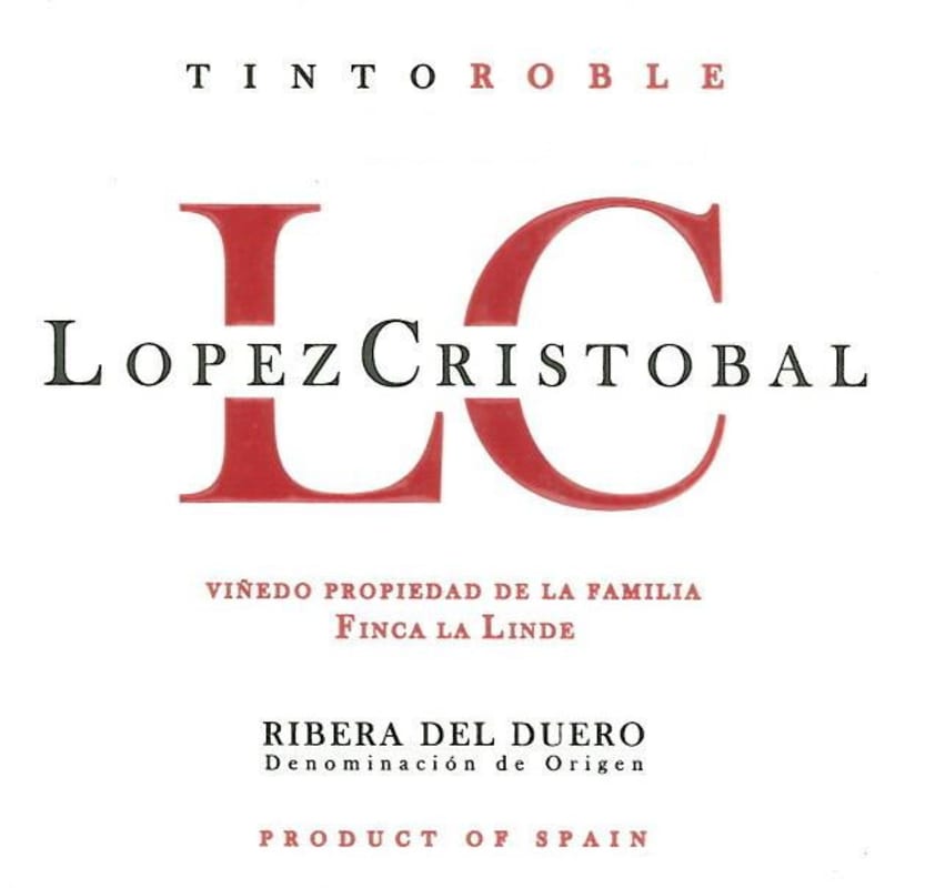 Lopez Cristobal Tinto Roble 2015 Front Label