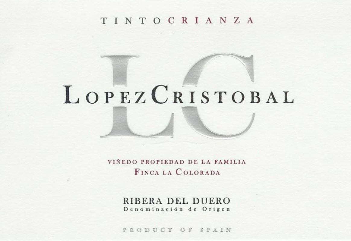 Lopez Cristobal Tinto Crianza 2008 Front Label