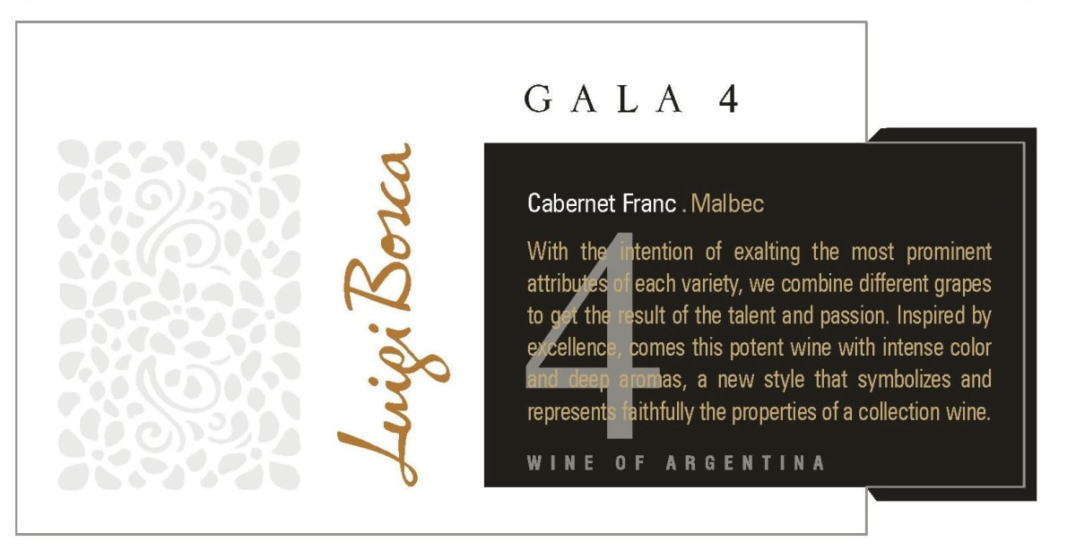 Luigi Bosca Gala 4 Cabernet Franc - Malbec 2012 Front Label