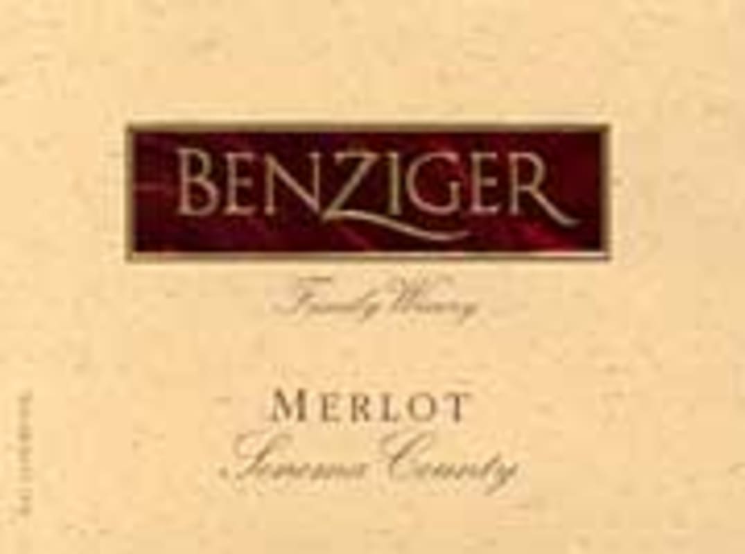 Benziger Merlot 2001 Front Label