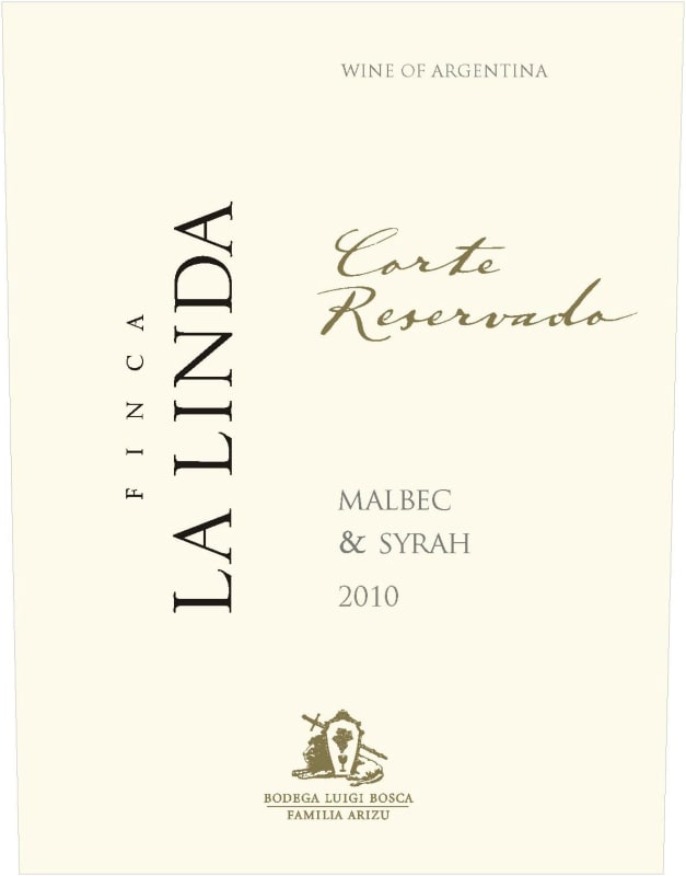 Luigi Bosca Finca La Linda Corte Reservado Malbec - Syrah 2010 Front Label
