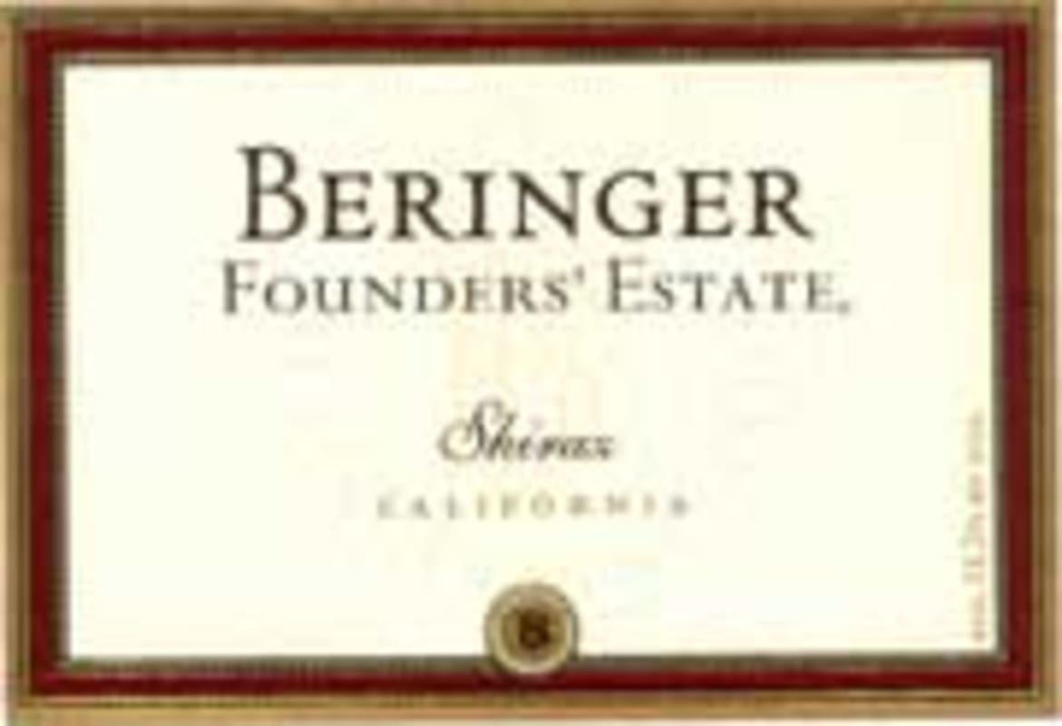 Beringer Founder's Estate Shiraz 2002 Front Label