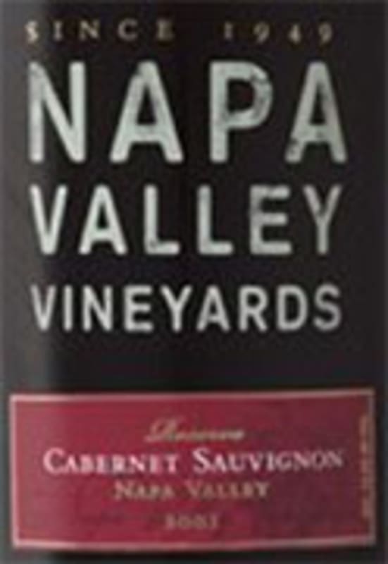 Napa Valley Vineyards Cabernet Sauvignon 2001 Front Label