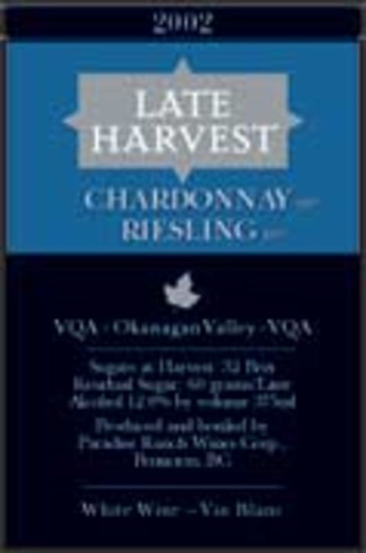 Paradise Ranch Chardonnay/Riesling Late Harvest (half-bottle) 2000 Front Label