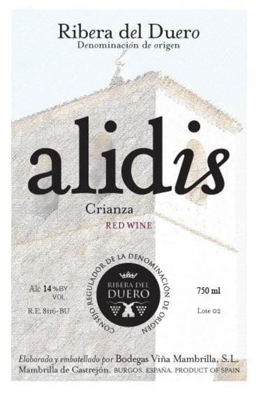 Bodega Vina Mambrilla Alidis Crianza 2006 Front Label