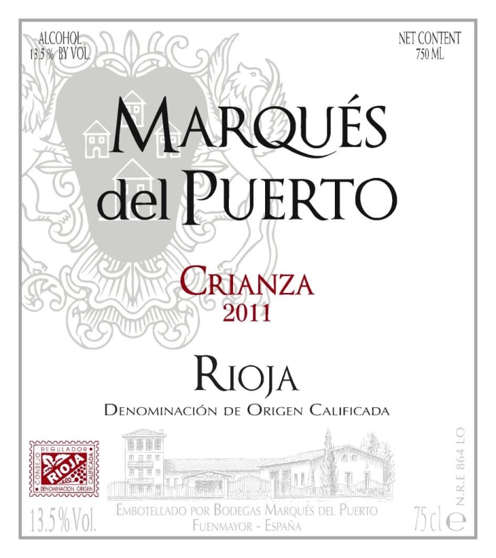 Marques del Puerto Rioja Crianza 2011 Front Label