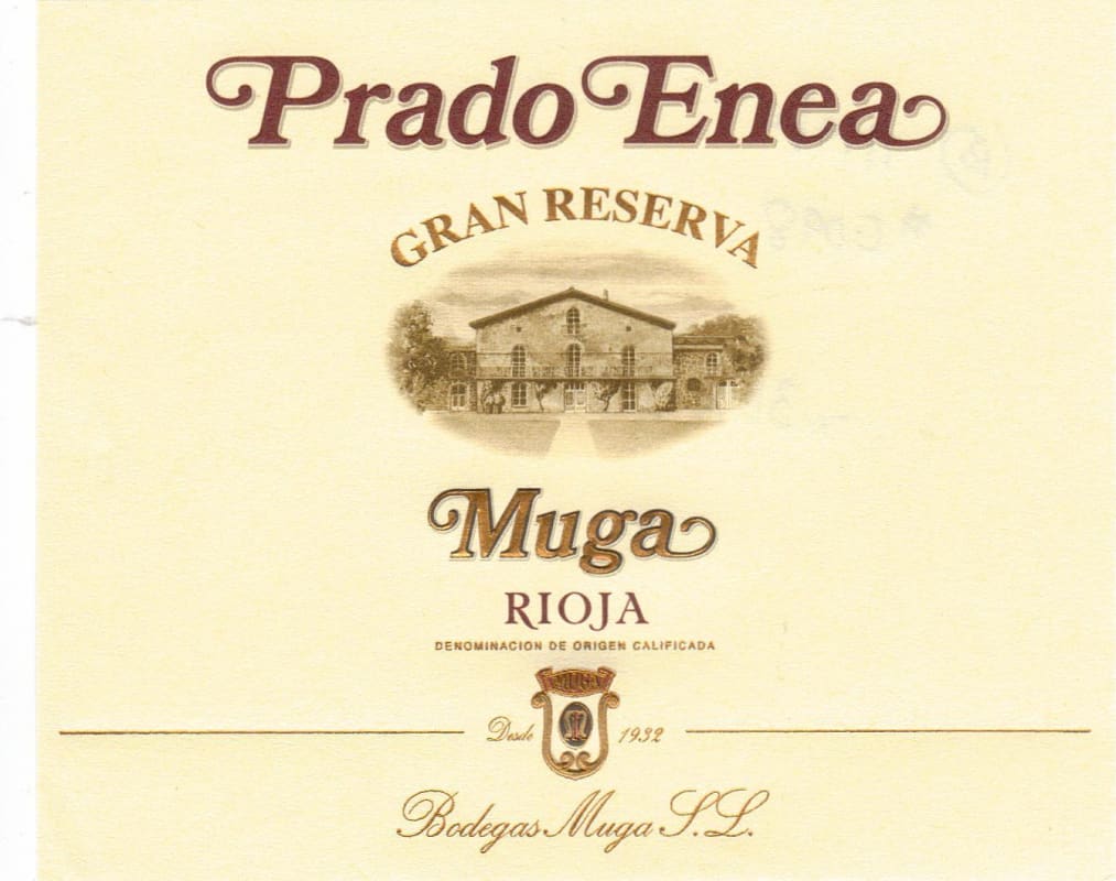 Bodegas Muga Prado Enea Gran Reserva and Two Glasses 2005 Front Label