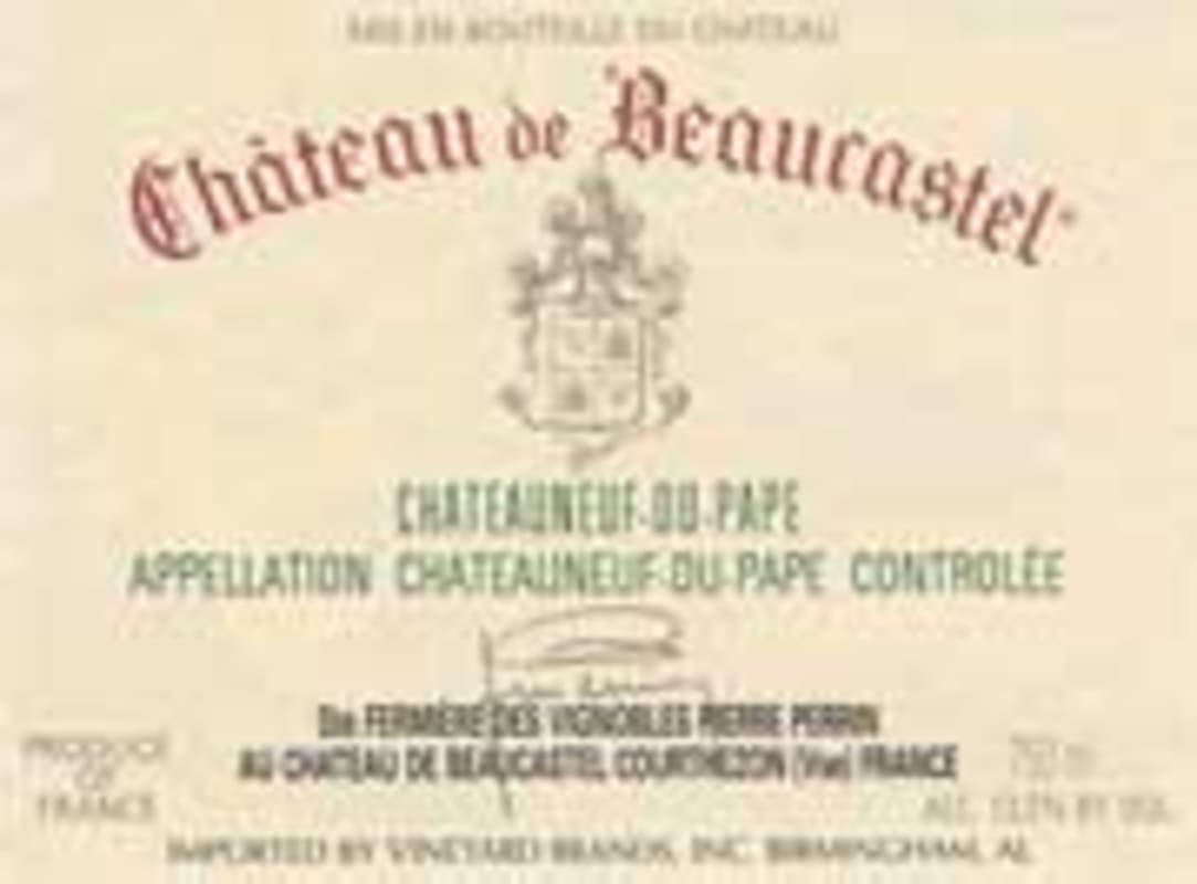 Chateau de Beaucastel Chateauneuf-du-Pape Blanc 2002 Front Label
