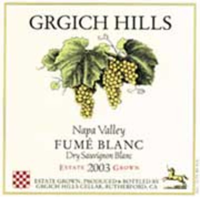 Grgich Hills Estate Fume Blanc 2003 Front Label