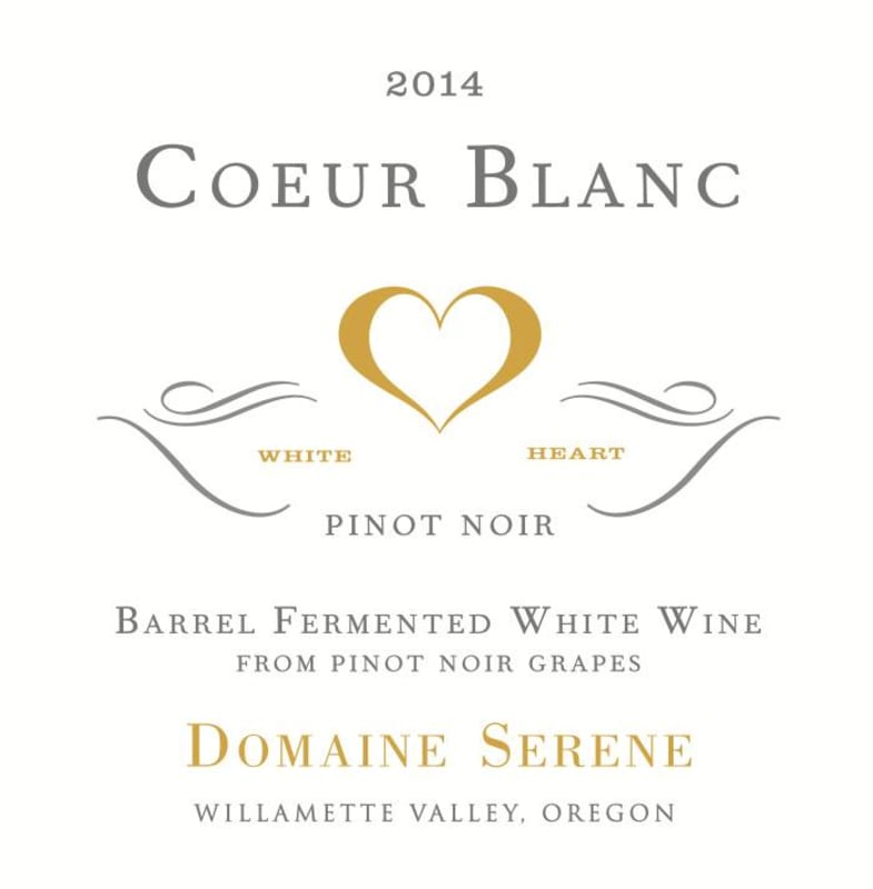 Domaine Serene Coeur Blanc Pinot Noir 2014 Front Label