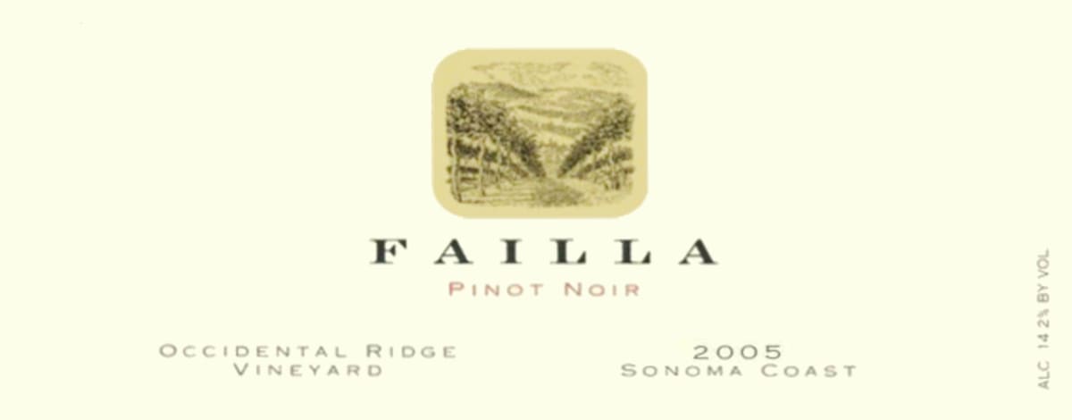 Failla Occidental Ridge Vineyard Pinot Noir 2005 Front Label