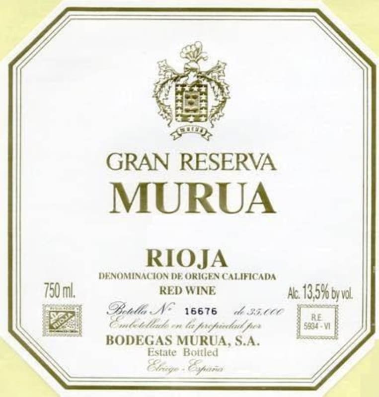 Bodegas Murua Gran Reserva 2000 Front Label