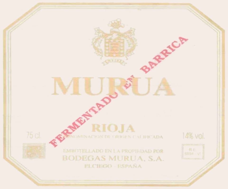 Bodegas Murua Fermentado en Barrica Blanco 2013 Front Label