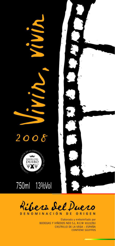 Bodegas Neo Vivir Vivir 2008 Front Label