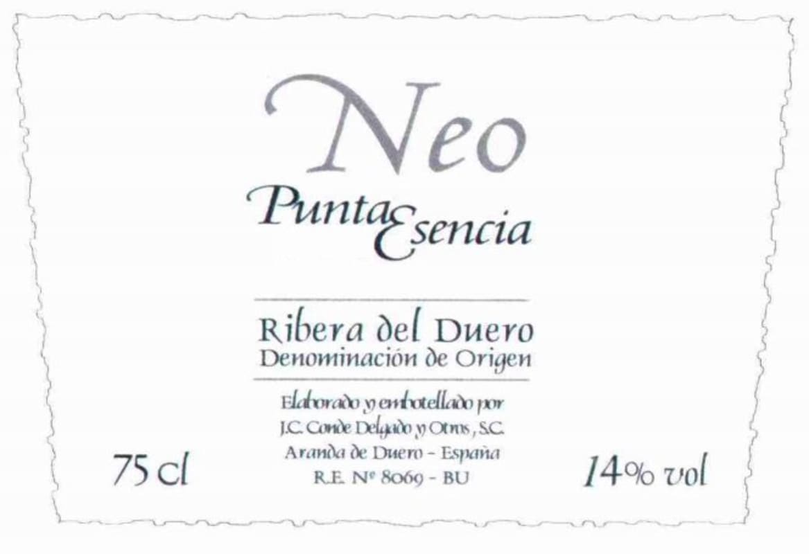 Bodegas Neo Punta Esencia 2005 Front Label