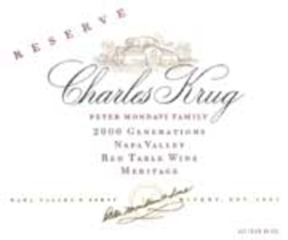 Charles Krug Generations 2000 Front Label