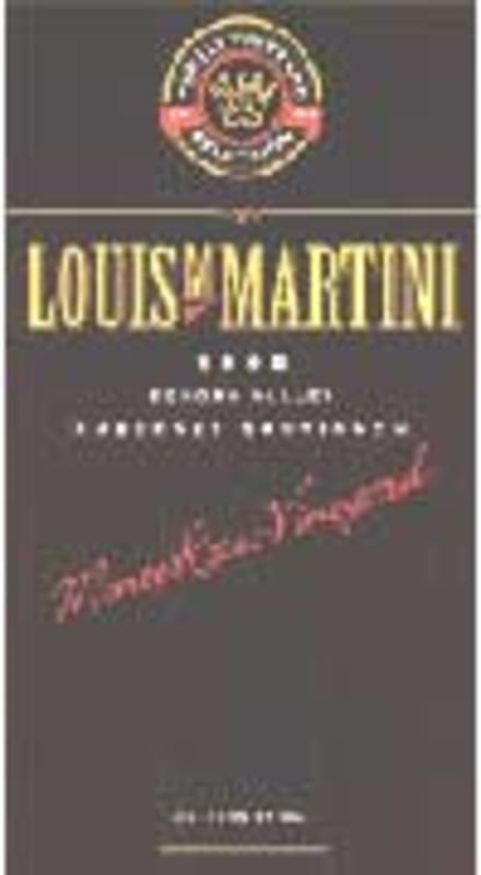 Louis Martini Sonoma Cabernet Sauvignon 2000 Front Label