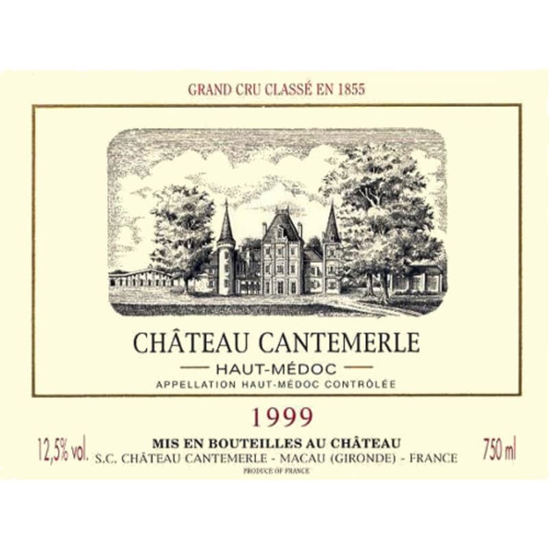 Chateau Cantemerle 1999 Front Label