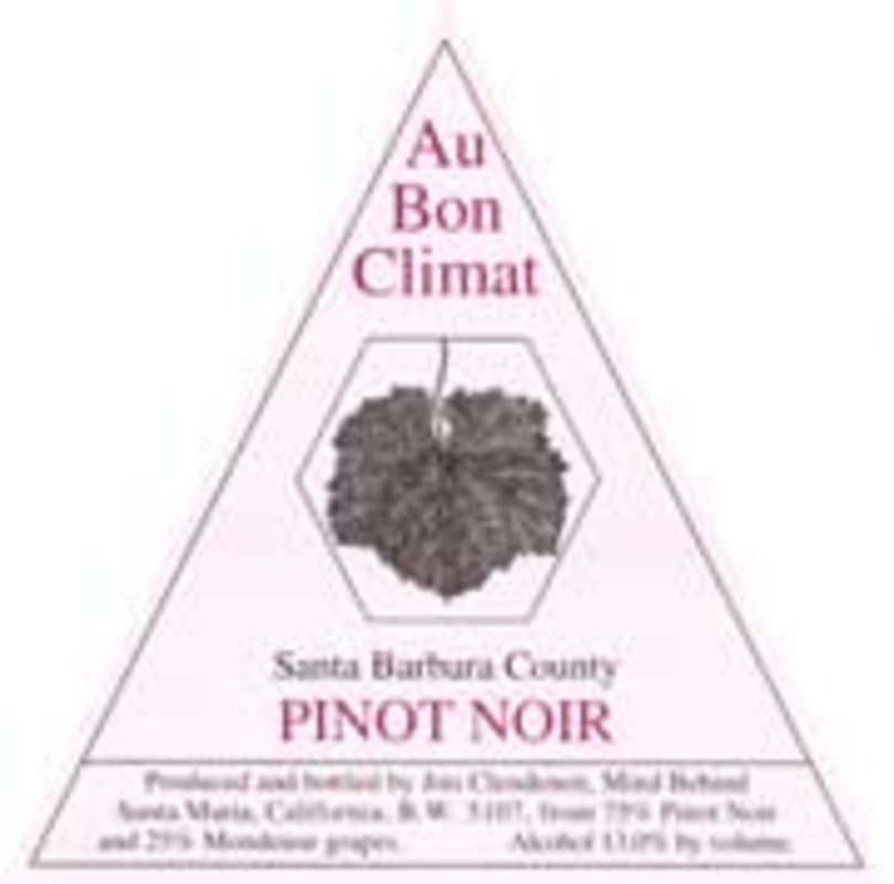 Au Bon Climat Santa Barbara Pinot Noir 2003 Front Label