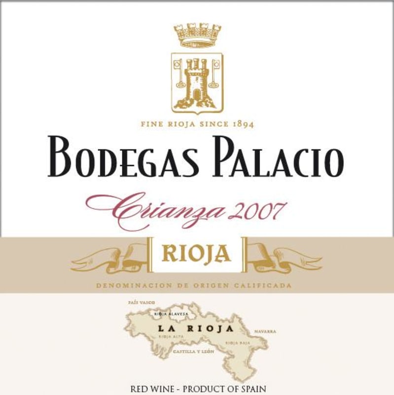 Bodegas Palacio Crianza 2007 Front Label