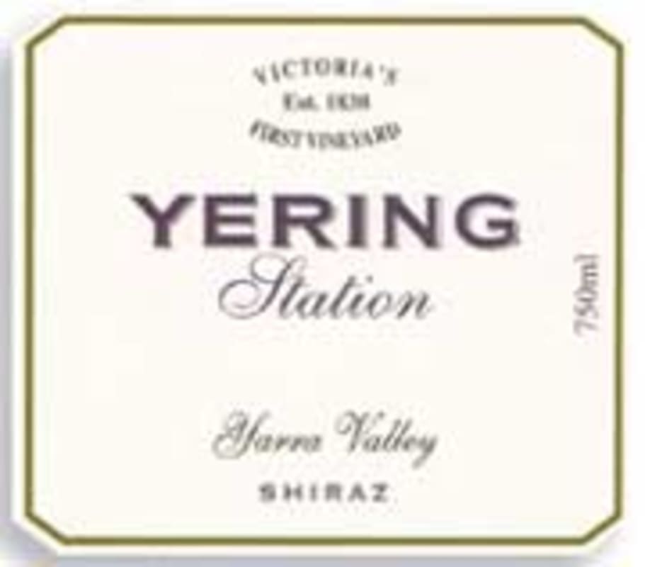 Yering Station Shiraz 2001 Front Label