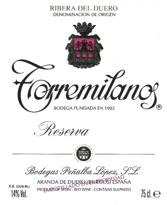 Penalba Lopez Finca Torremilanos Reserva 2010 Front Label
