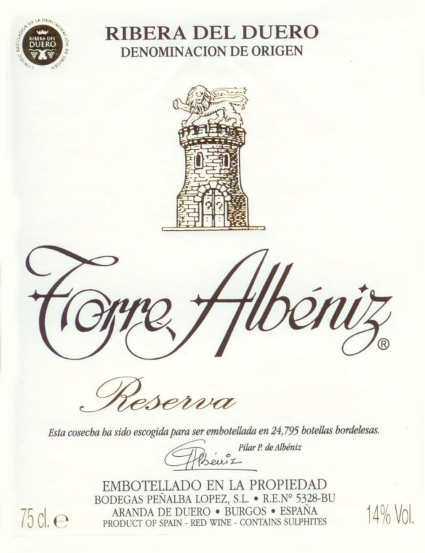 Penalba Lopez Finca Torremilanos Torre Albeniz Reserva 2005 Front Label