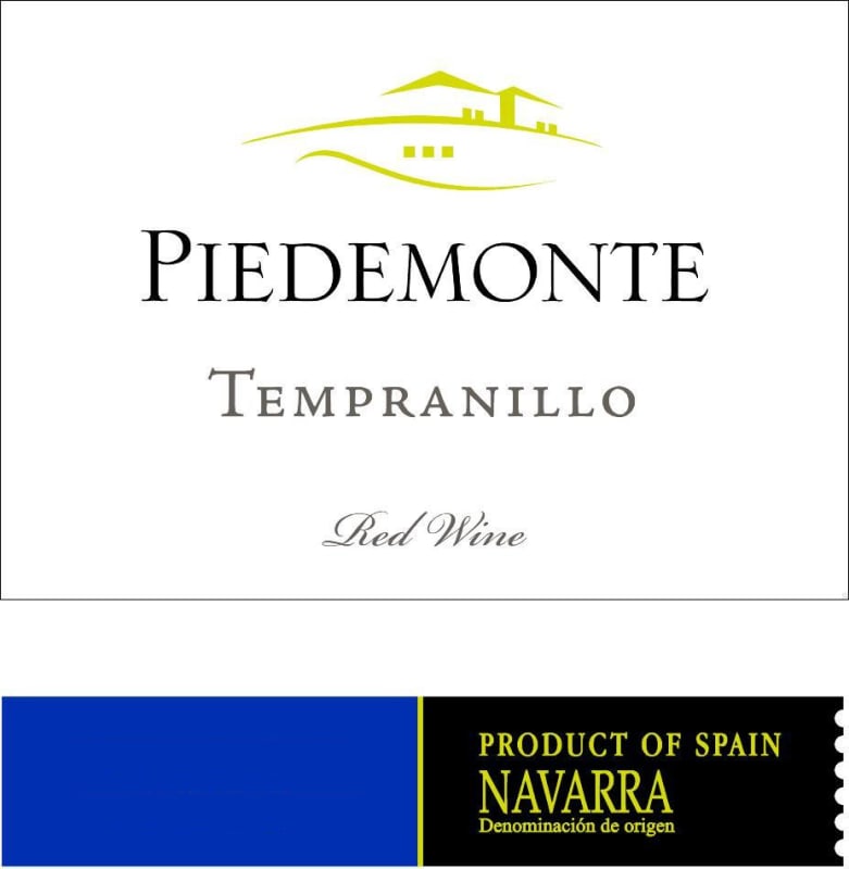 Piedemonte Tempranillo 2013 Front Label