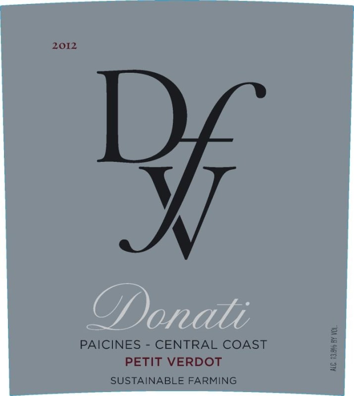 Donati Family Vineyards Petit Verdot 2012 Front Label